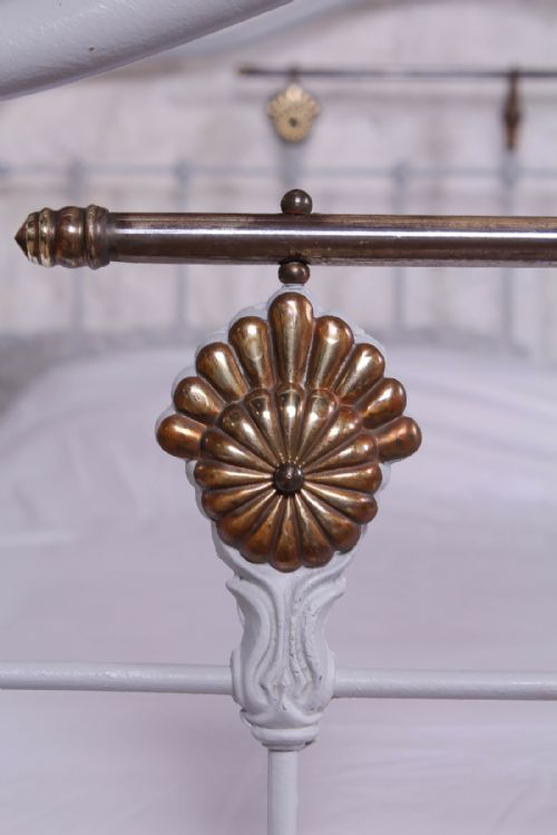 fig 1. Attractive king size 5Ft French iron bed with brass detail
