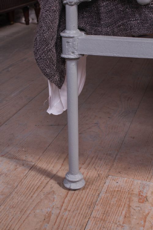 fig 2. Simple king size all iron Victorian bed in mid lead grey.