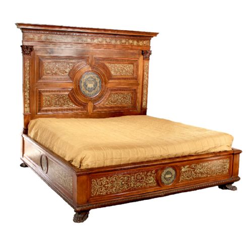 Phenomenal and Spectacular Italian Walnut Enormous Bed
 Bed