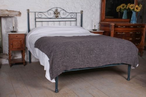 fig 1. Very early iron and brass no end 5Ft king size bed