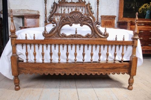 fig 1. Striking elm colonial style 5Ft king size bed
