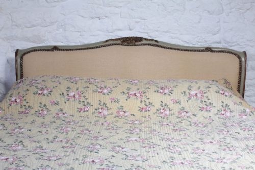 fig 2. Lovely original French paintwork newly upholstered king size Lit Bateau.