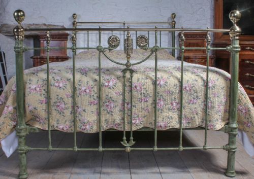 fig 1. Beautiful king size Victorian brass and iron bed