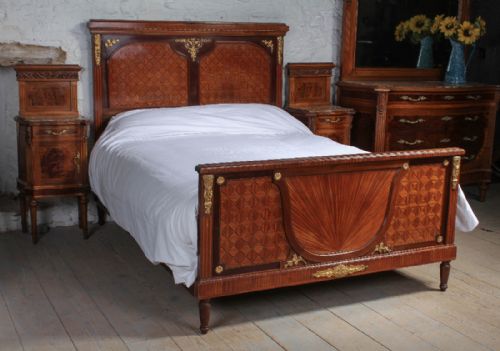 Striking Kingsize French Fruit Wood with Bronze Mounts Bed