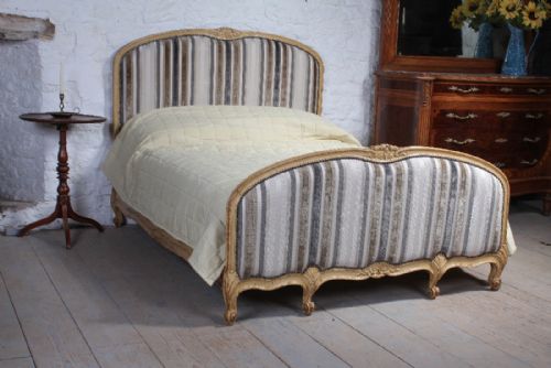 Newly Upholstered French Louis Xv Style Double Bed