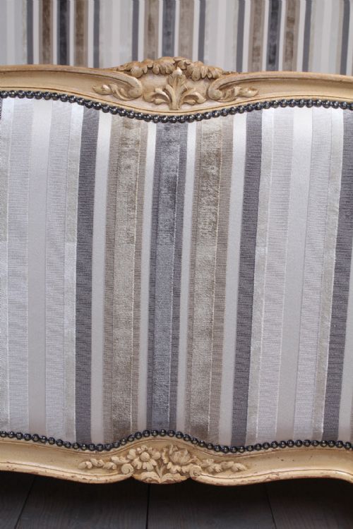 fig 2. Newly upholstered French Louis XV style double bed