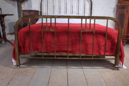 fig 1. Simple aged brass Art Deco double bed