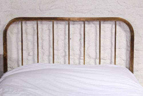 fig 2. Simple aged brass Art Deco double bed
