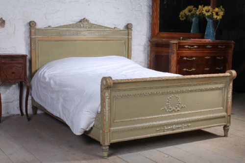 French  Louis Xvi Style Original Painted  King Size Bed