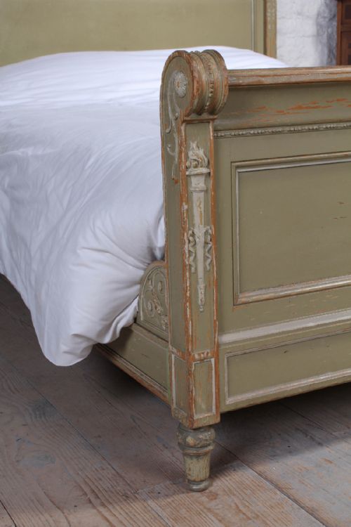 fig 1. French Louis XVI style original painted king size bed