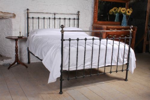 Classic Victorian Black and Aged Brass King Size Bed