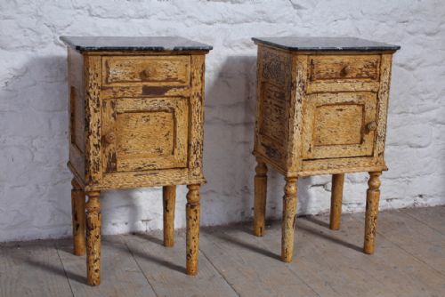 Attractive Pair of Low French Bedside Cabinets
french Low Height Bedside Cabinets with Old Paintwork