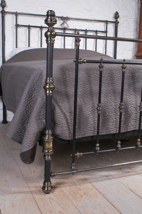 fig 1. Handsome super king size 6Ft black and aged brass bed