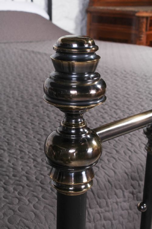 fig 2. Handsome super king size 6Ft black and aged brass bed