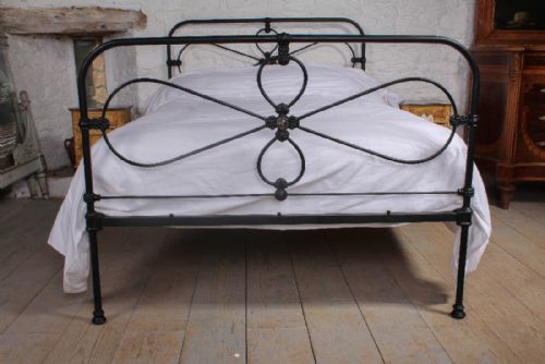 fig 1. Cottage style Irish black iron double bed