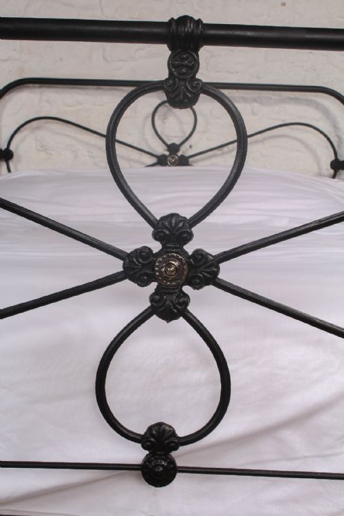 fig 2. Cottage style Irish black iron double bed