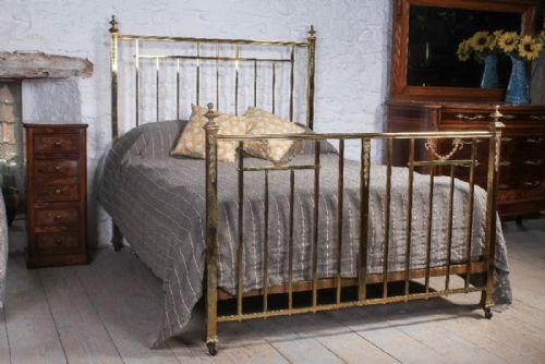 All Original and Individual King Size French All Brass Bed with Classic French Garland and Floral Decoration