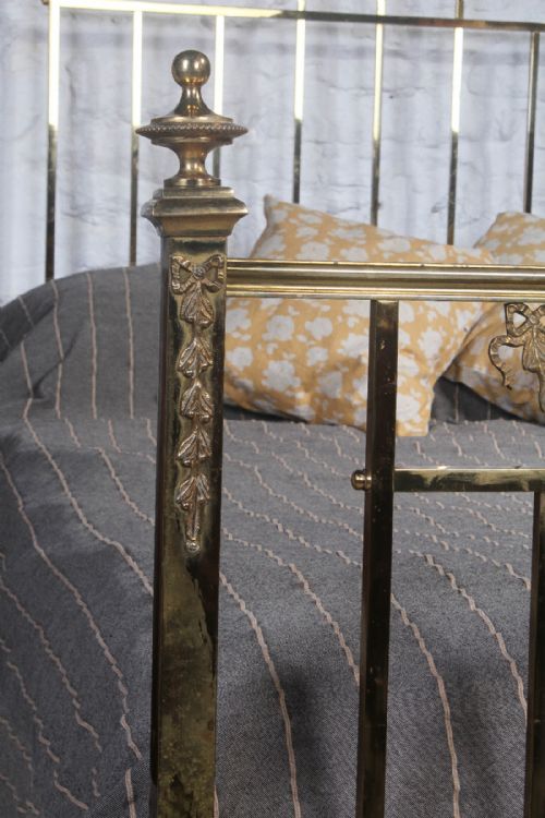 fig 1. All original and individual King size French all brass bed with classic French garland and floral decoration