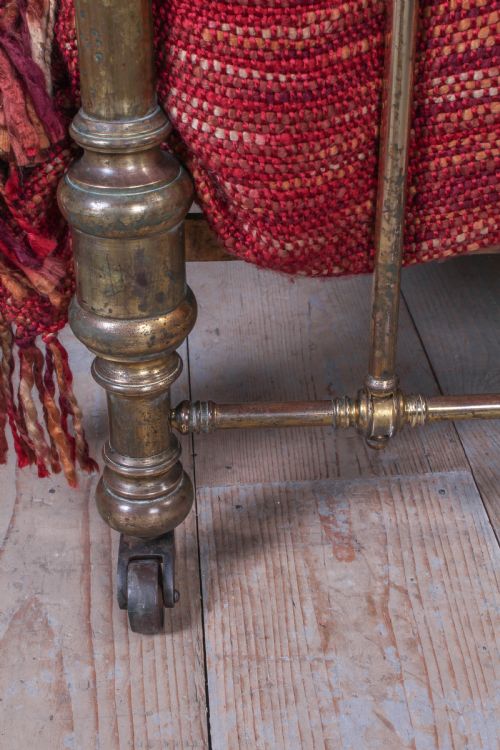 fig 2. Lovely naturally aged individual and simple brass French king size bed with brass ring detail