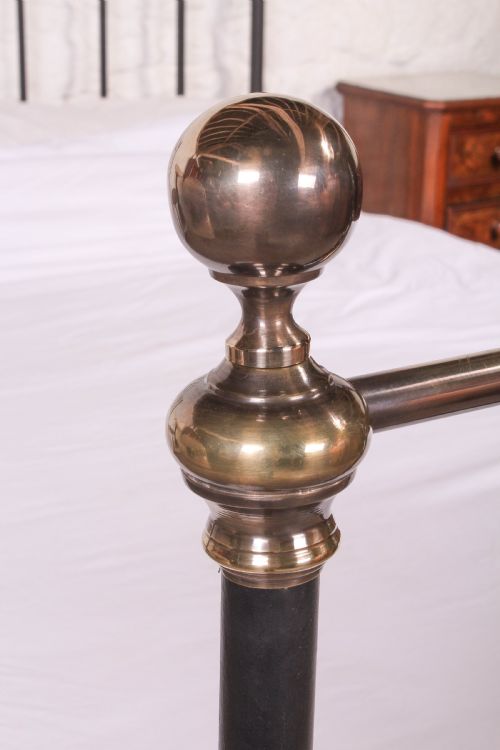 fig 1. Lovely classic Victorian black and aged brass double bed