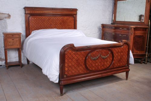 Nice Quality French Mahogany and Fruit Wood King Size Bed