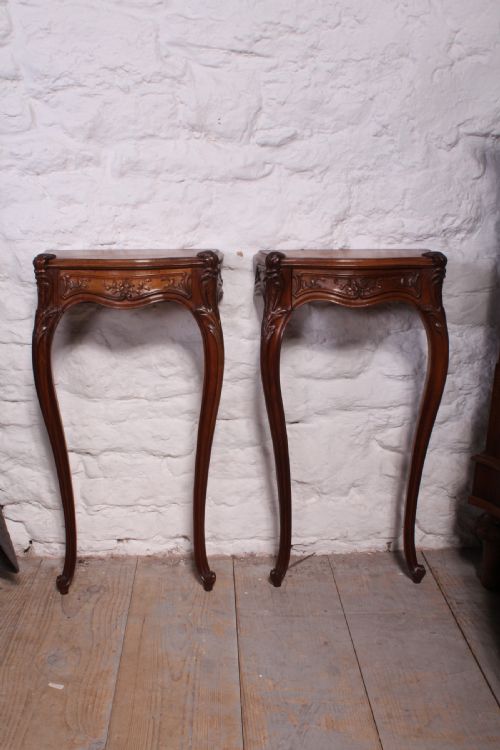 fig 2. Beautiful quality French walnut framed Louis XV style 5Ft king size bed with pair of matching bedsides