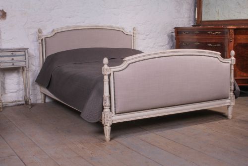 Newly Upholstered French 5ft King Size Bed with Fluted Columns