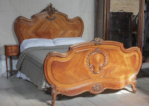 Lovely Carved  Walnut Louis Xv Style King Size.