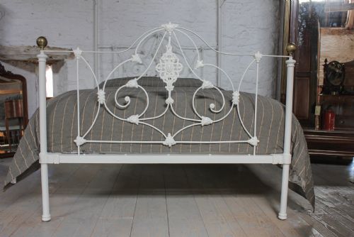 fig 1. Pretty Victorian king size white and brass half tester
