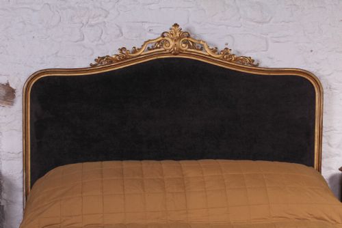 fig 2. Shabby chic gilded and upholstered Louis XV style boudoir king size plus bed