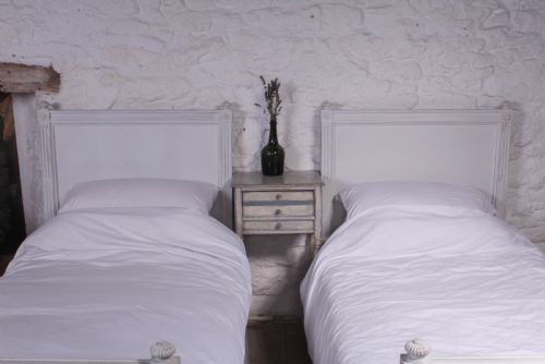fig 1. Pair of single French empire style painted beds