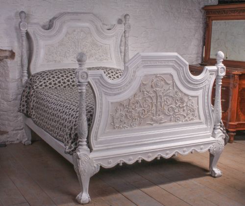 Magnificent Mid 19th Century Painted King Size Italian Bed