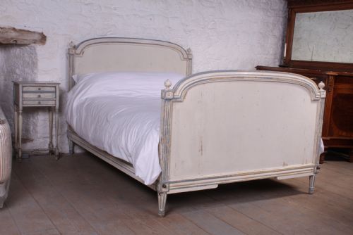 Shabby Chic Painted Directoire Style French King Size Bed with Bedside