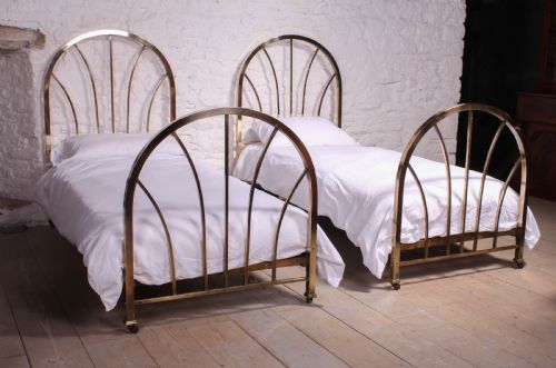 Striking Pair of Art Deco Single Beds