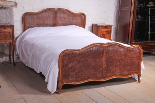 fig 1. Attractive French Louis XV style caned bergere king size bed