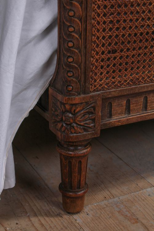 fig 3. French carved and caned bergere king size bed