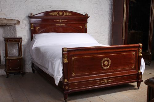 Stunning Empire Style Mahogany with Brass Decoration 5ft King Size Bed