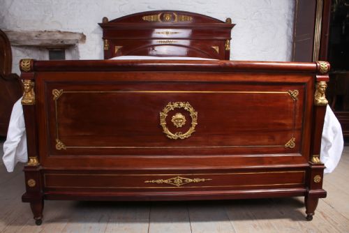 fig 1. Stunning Empire style mahogany with brass decoration 5Ft king size bed