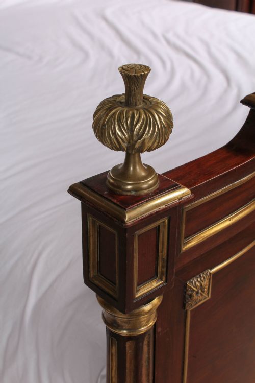 fig 2. Handsome French Empire style mahogany with brass details double bed