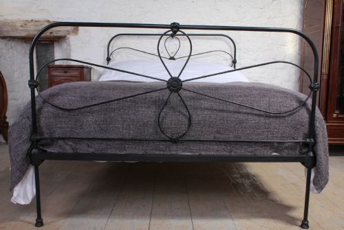 fig 1. Pleasing simple Irish all iron black double bed