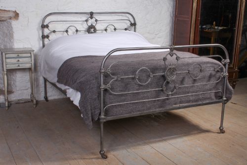 Beautiful Burnished All Iron King Size Early Victorian Bed