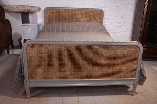 fig 1. Attractive simple French caned and carved bed 5Ft king size bed