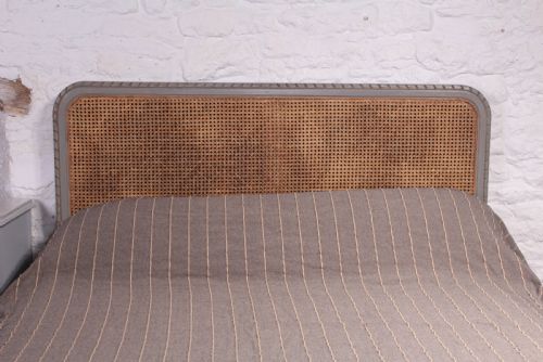 fig 2. Attractive simple French caned and carved bed 5Ft king size bed