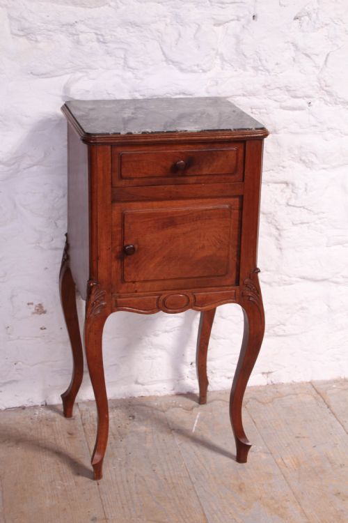French Louis Xv Style Walnut  Bedside Cabinet