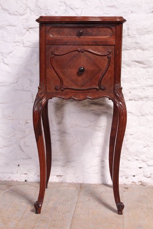 Louis Xv Style Rosewood Quarter Veneer Beside Cabinet