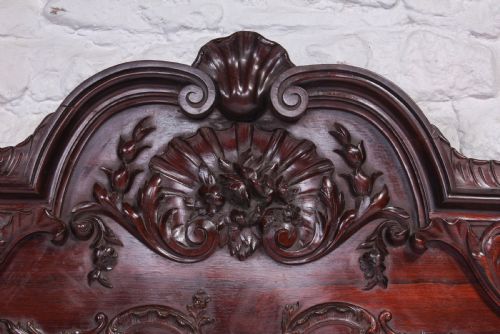 fig 1. Exquisite carved rosewood Louis XV style Rococo 5Ft king size bed 