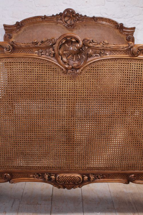 fig 1. French Elaborately carved good quality caned  European king size bed