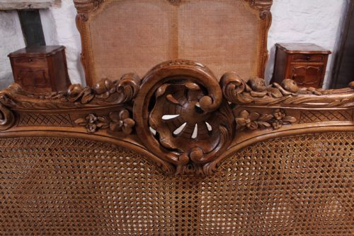 fig 2. French Elaborately carved good quality caned  European king size bed