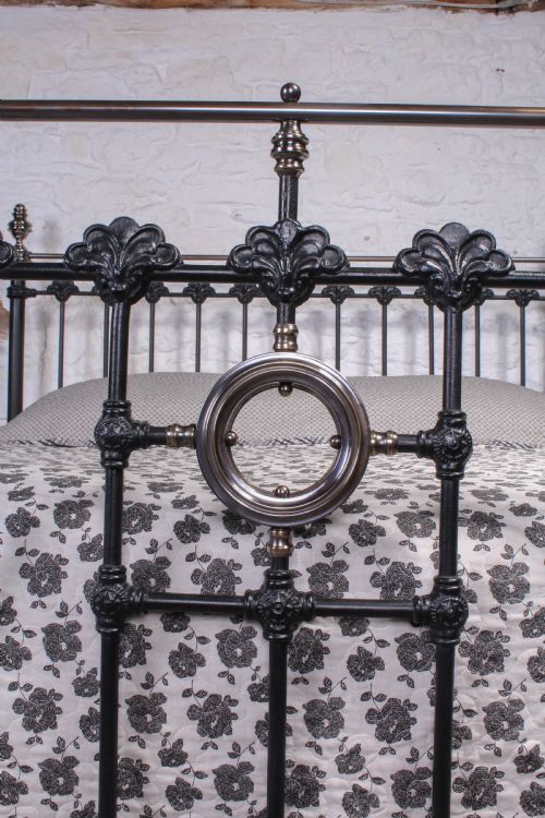 fig 2. Very handsome classic Victorian super king size black and aged brass bed