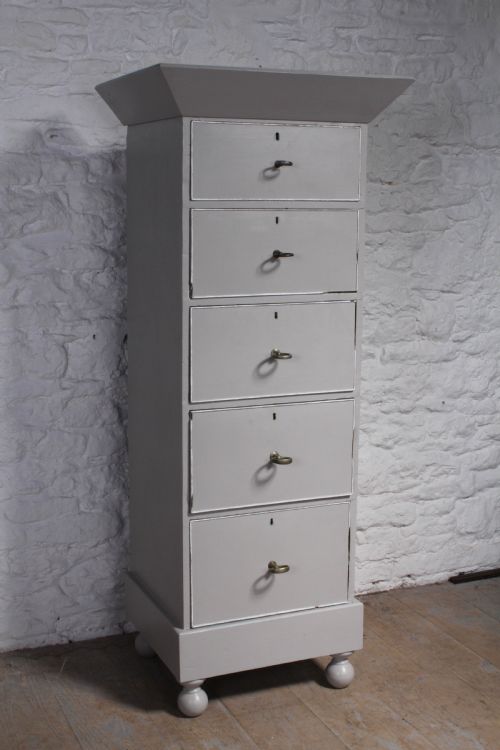 Attractive Tall Painted Mahogany Victorian Chest of Drawers